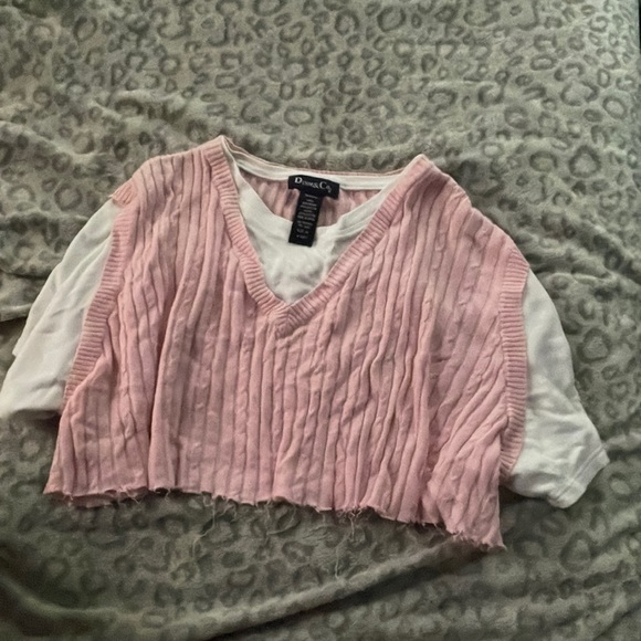 pink vest 2 in 1 shirt (cropped and fits most) - Picture 1 of 2